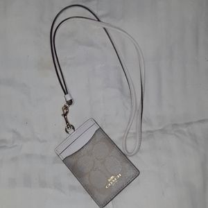 Coach ID Lanyard khaki gold